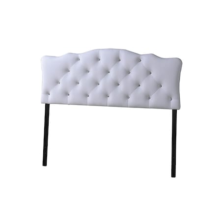 Baxton Studio Rita Full Size White Faux Leather Upholstered Button-tufted Headboard 118-6415